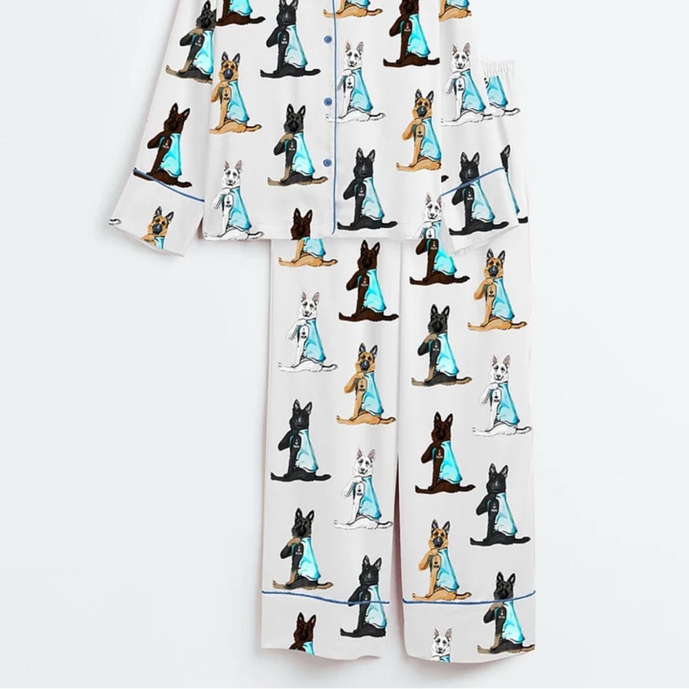 Women’s silk German Shepard pajama set